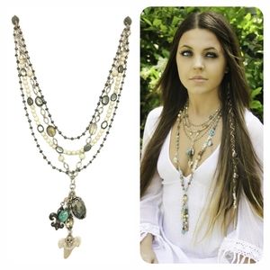 Multi Strand Shark Tooth Necklace